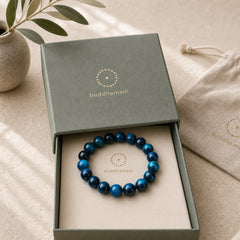 Blue Tiger Eye Protection Bracelet featuring Blue Tiger Eye, Tiger Eye