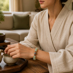 Bodhi Seed Auspicious Cloud Fu Character Bead Peace Bracelet featuring Bodhi Seed, Fu Character, Small Leaf Red Sandalwood