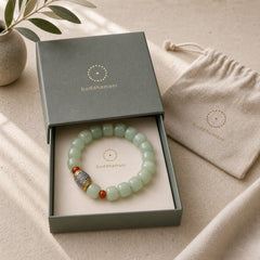 Bodhi Seed Auspicious Cloud Fu Character Bead Peace Bracelet featuring Bodhi Seed, Fu Character, Small Leaf Red Sandalwood