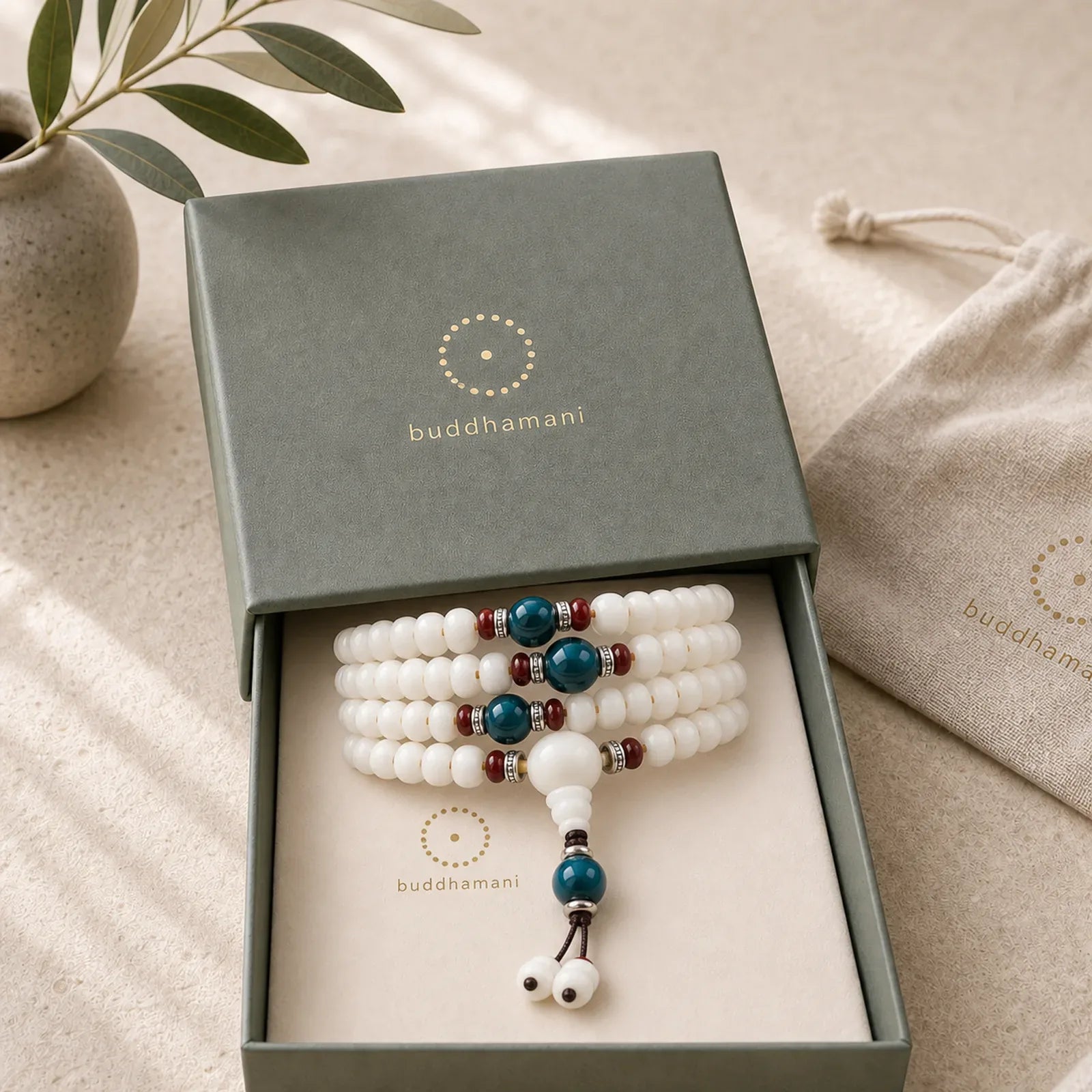 Bodhi Seed Bead Lotus Blessing Charm Bracelet featuring Bodhi Seed, Lotus, Lotus Symbol