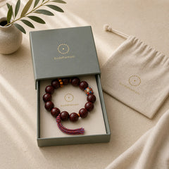 Bodhi Seed Bead Peace Calm Tassel Bracelet featuring Bodhi Seed