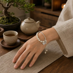 Bodhi Seed Butterfly Lotus Luck Wealth Bracelet Bangle featuring Bodhi Seed, Butterfly, Lotus