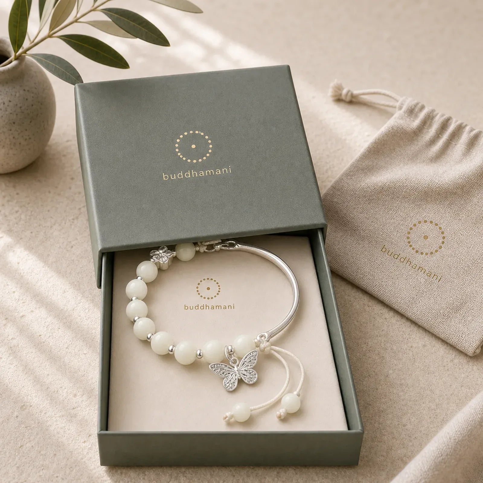 Bodhi Seed Butterfly Lotus Luck Wealth Bracelet Bangle featuring Bodhi Seed, Butterfly, Lotus