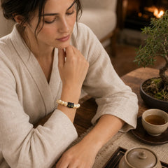 Bodhi Seed Ebony Wood Cat Paw Purity Wisdom Bracelet featuring Bodhi Seed, Ebony Wood, Ebony
