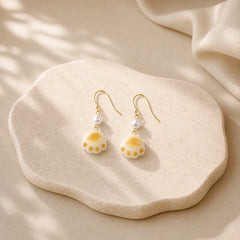 Bodhi Seed Lovely Cat Paw Claw Peace Dangle Drop Earrings featuring Bodhi Seed