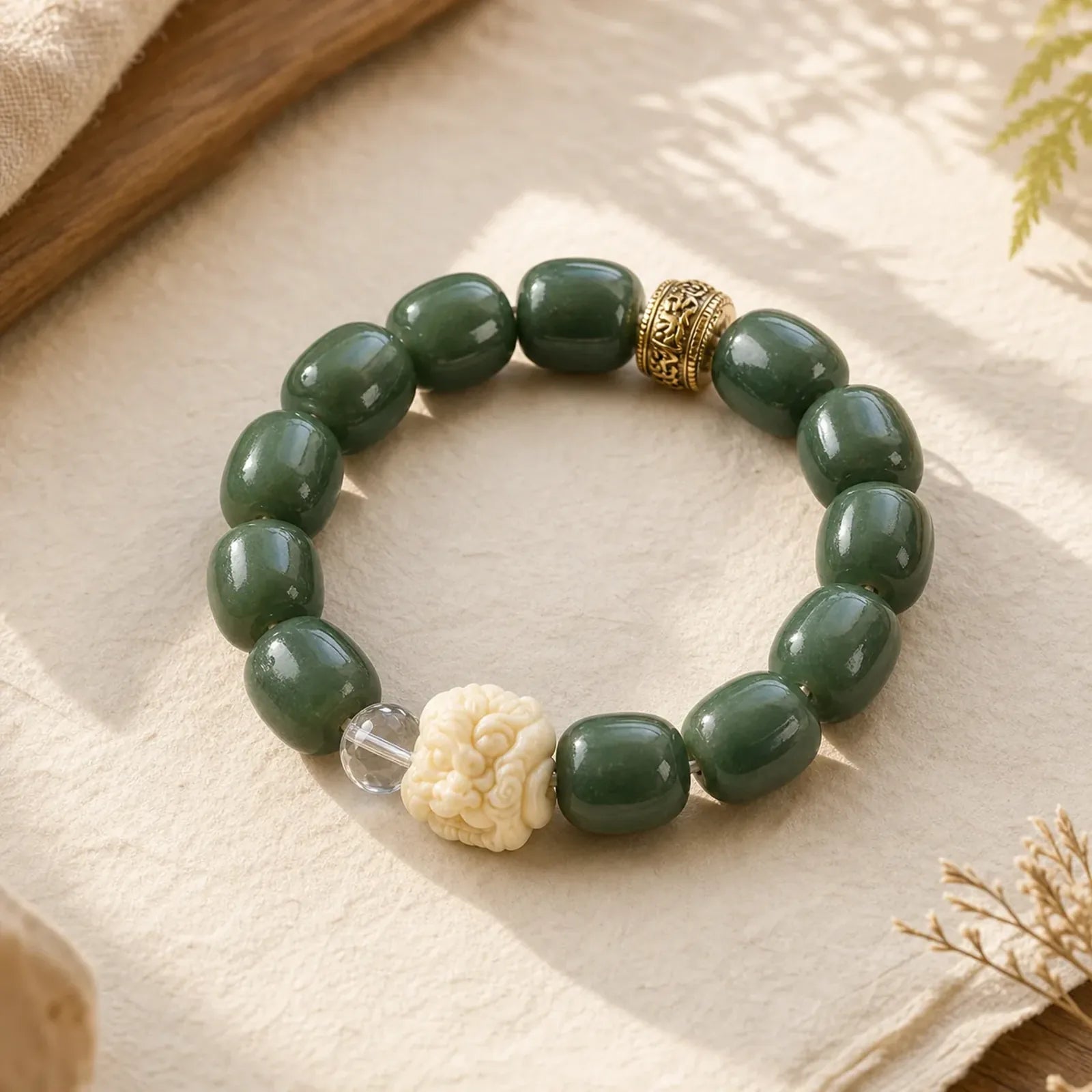 Bodhi Seed Om Mani Padme Hum Lion Head Peace Bracelet featuring Bodhi Seed, Om Mani Padme Hum, Om