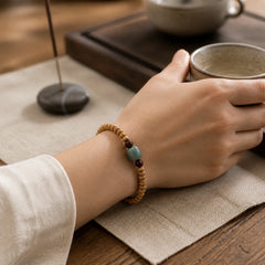 Bodhi Seed Small Leaf Red Sandalwood Wisdom Bracelet featuring Bodhi Seed, Small Leaf Red Sandalwood, Red Sandalwood