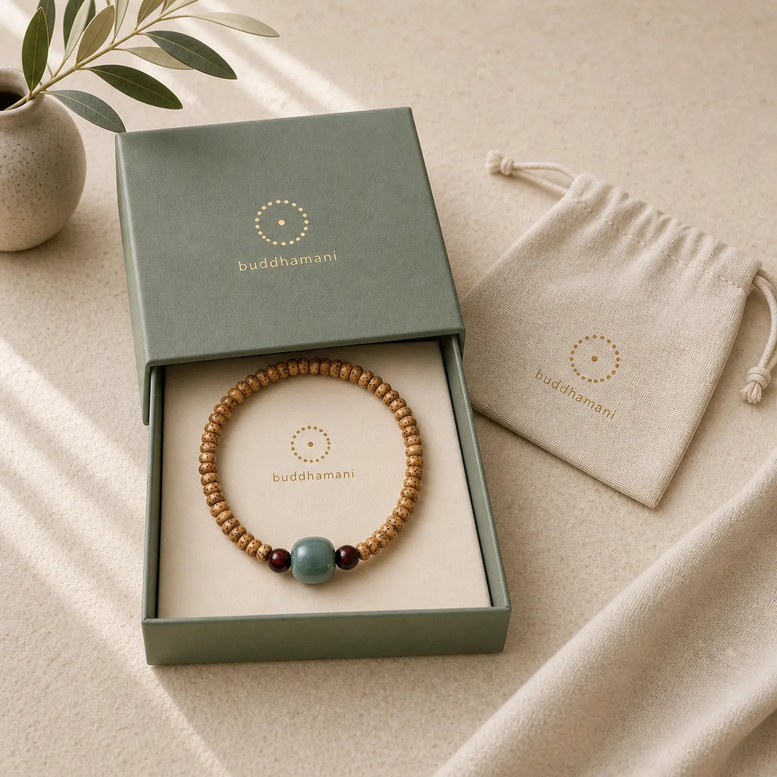 Bodhi Seed Small Leaf Red Sandalwood Wisdom Bracelet featuring Bodhi Seed, Small Leaf Red Sandalwood, Red Sandalwood