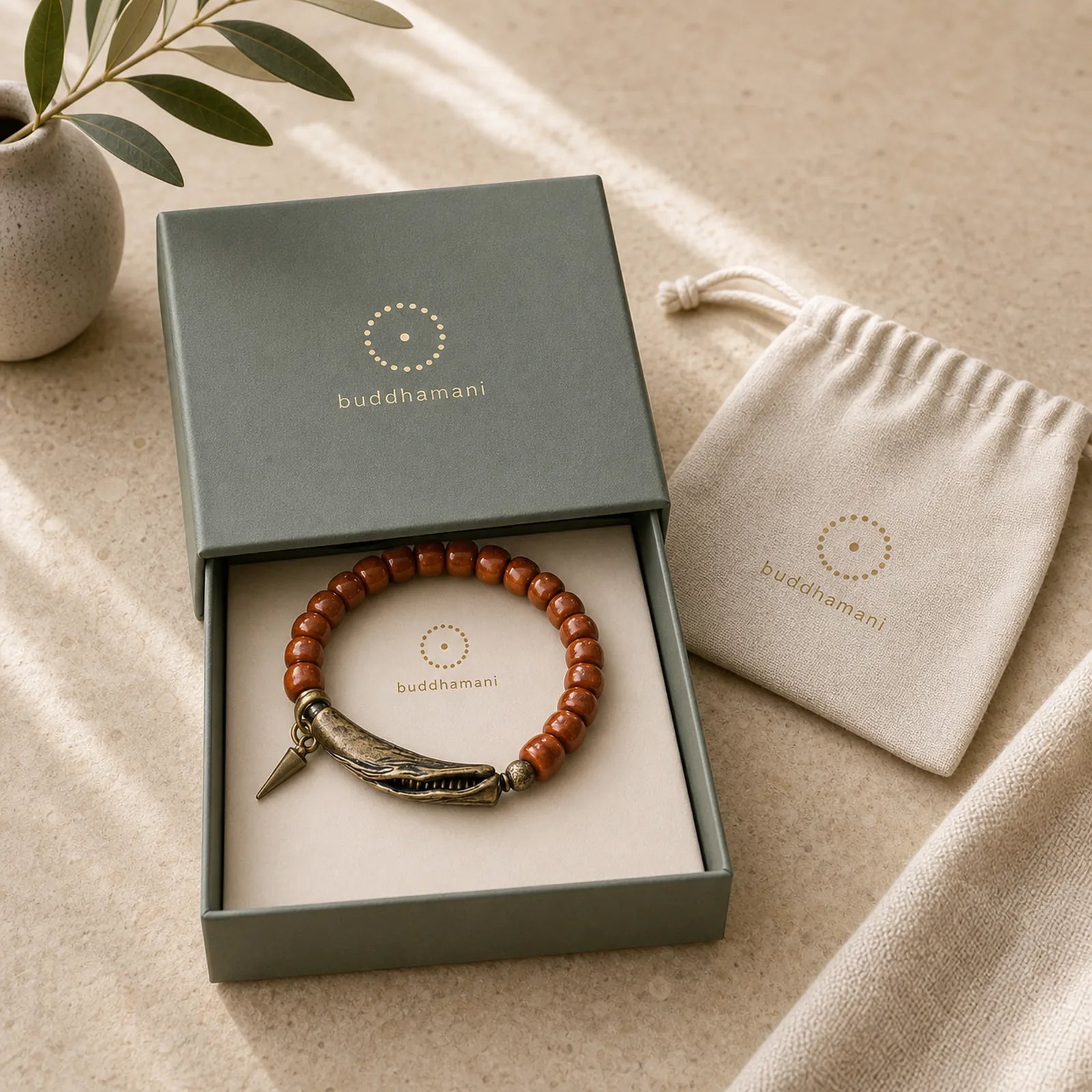 Bone Beads Copper Cone Pendant Strength Bracelet featuring Copper