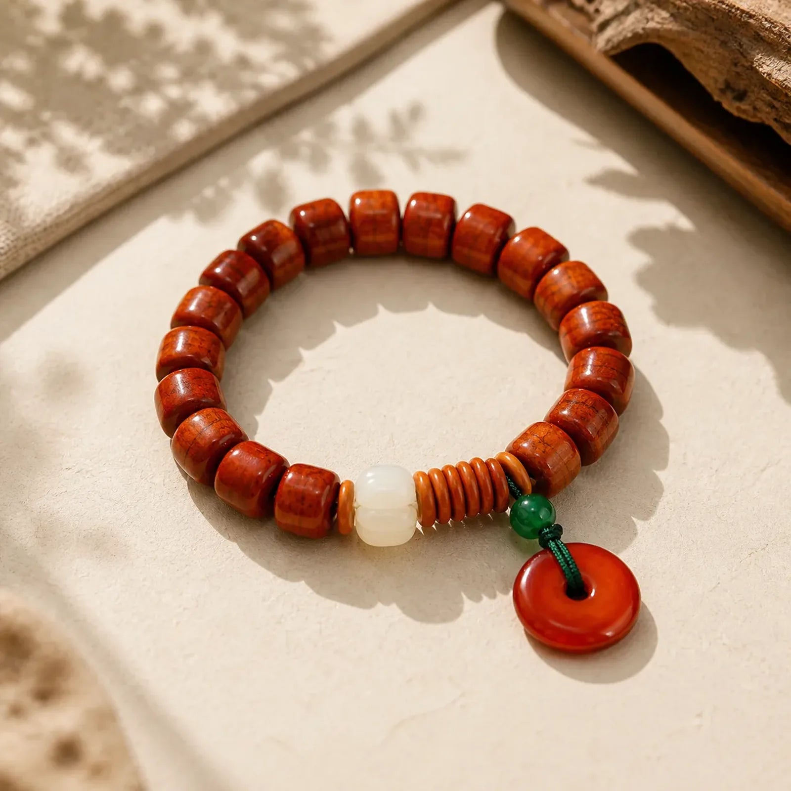 Bone Beads Lotus Peace Buckle Design Enlightenment Bracelet featuring Lotus, Peace Buckle, Lotus Symbol