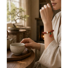 Bone Beads Lotus Peace Buckle Design Enlightenment Bracelet featuring Lotus, Peace Buckle, Lotus Symbol