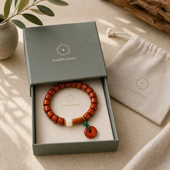 Bone Beads Lotus Peace Buckle Design Enlightenment Bracelet featuring Lotus, Peace Buckle, Lotus Symbol