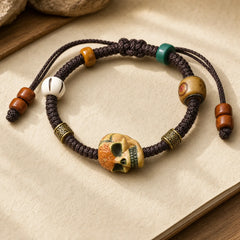 Bone The Lord Of The Corpse Forest Keep Away Evil Spirits Braided Rope Bracelet featuring The Lord of the Corpse Forest, Copper