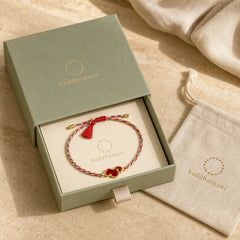 Braided Five Color Cord Song Brocade Ruyi Scepter Tassel Luck Bracelet featuring Red String, Copper