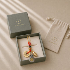 Braided Red String Chinese Zodiac Five Emperor Coins Protection Keychains featuring Red String, Five Emperor Coins, Dragon
