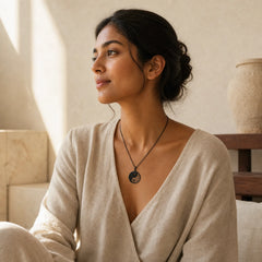 Branches Hollow Yin Yang Design Stainless Steel Balance Necklace Pendant featuring Yin Yang Symbol