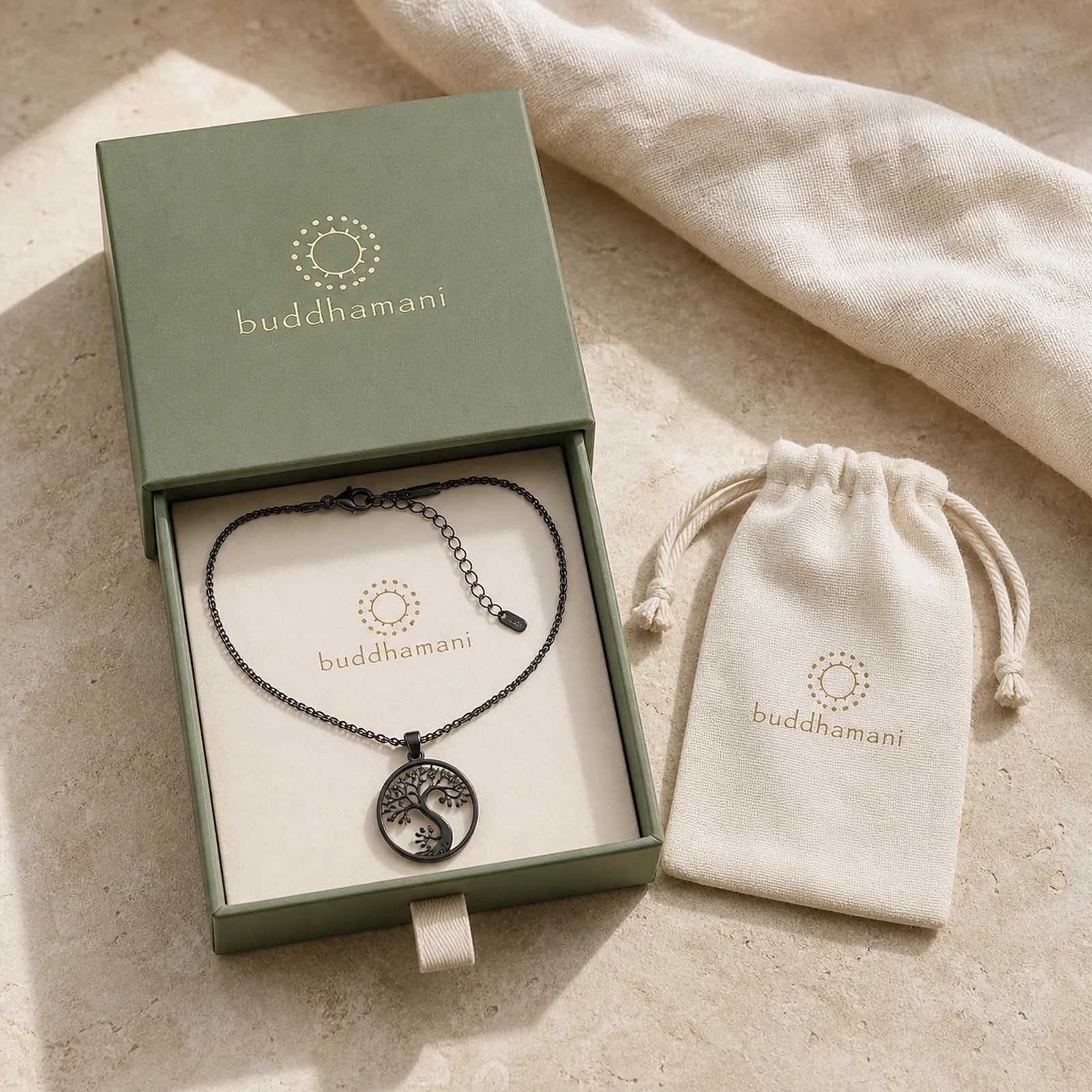 Branches Hollow Yin Yang Design Stainless Steel Balance Necklace Pendant featuring Yin Yang Symbol
