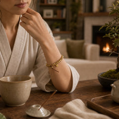 Brass Copper String Good Luck Self Care Bracelet featuring Copper