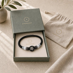 Buddha Character Ebony Handcrafted Rope Bracelet (Extra 35% Off | USE CODE: FS35) featuring Ebony, Red String