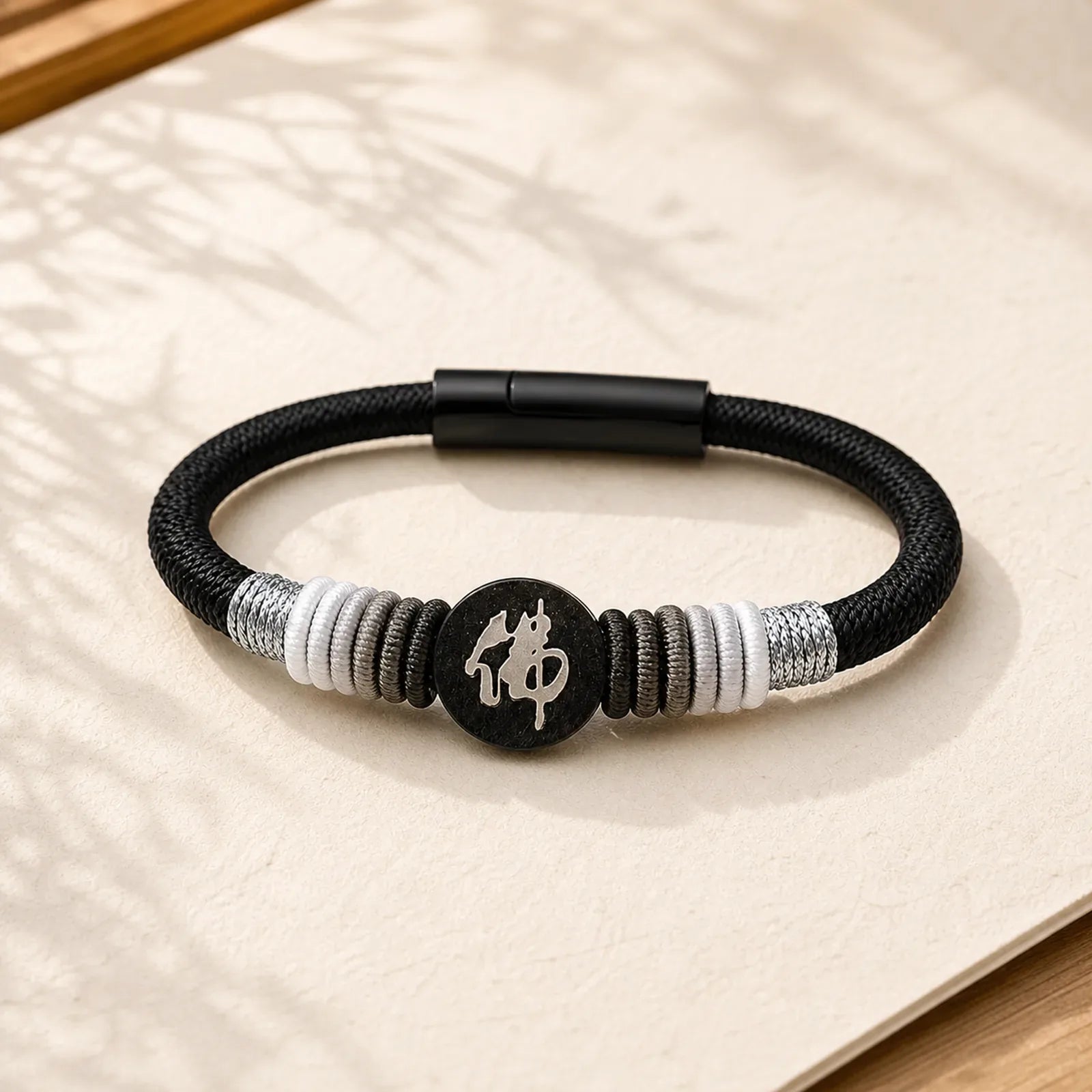 Buddha Character Ebony Handcrafted Rope Bracelet (Extra 35% Off | USE CODE: FS35) featuring Ebony, Red String