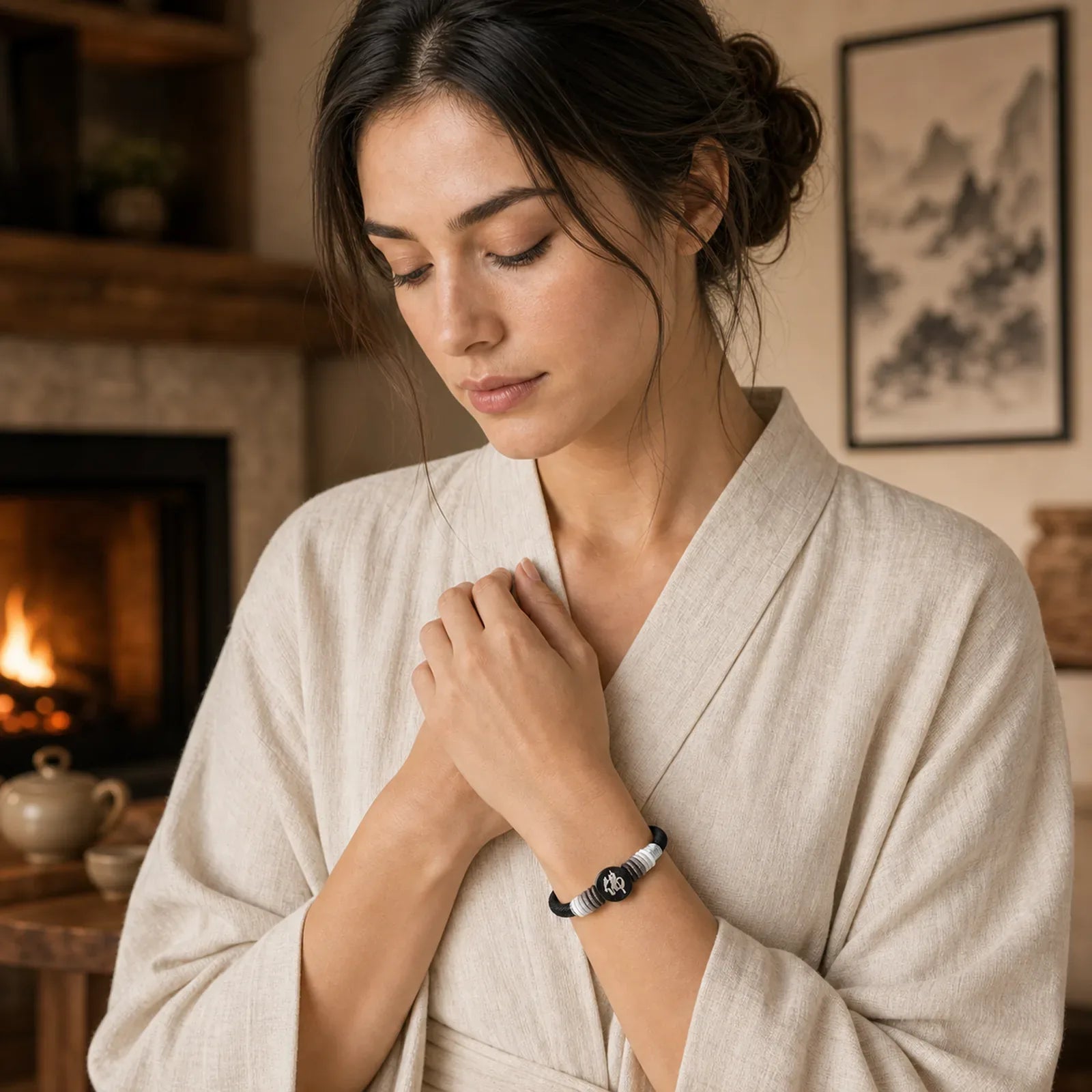 Buddha Character Ebony Handcrafted Rope Bracelet (Extra 35% Off | USE CODE: FS35) featuring Ebony, Red String