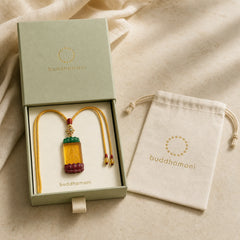 Buddha Liuli Lotus Six Character Om Mani Padme Hum Peace Necklace featuring Lotus, Om Mani Padme Hum, Om