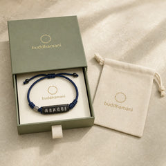 Buddhism Six True Words Wood Ebony Wood Silver Inlaid Protection Bracelet featuring Ebony Wood, Ebony, Silver
