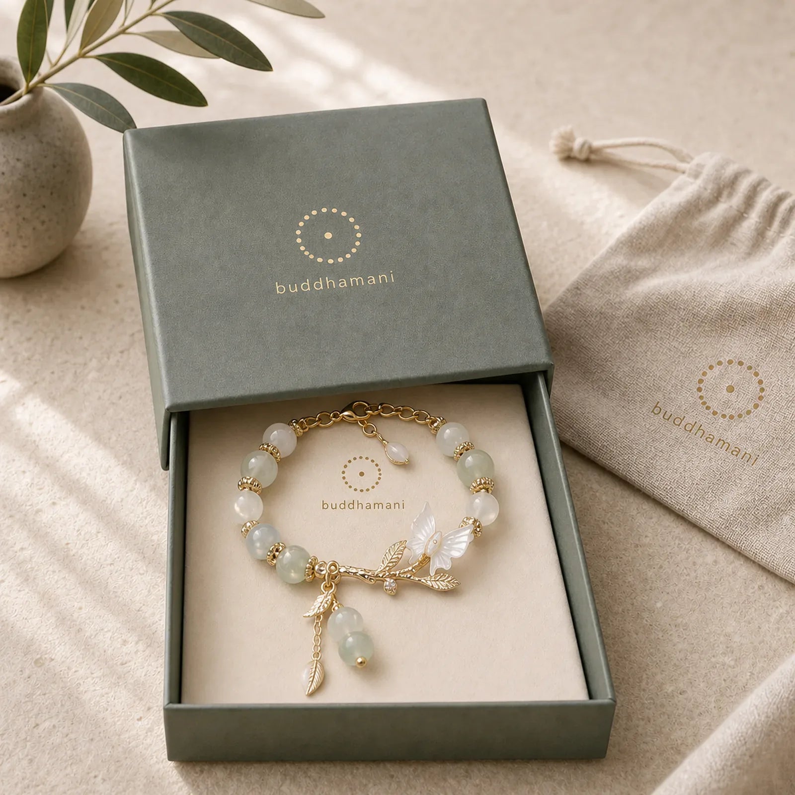 Butterfly Charm Hetian Jade Adjustable Chain Prosperity Bracelet featuring Butterfly, Jade, Feng Shui Butterfly