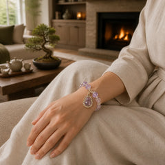 Butterfly Gourd Amethyst Citrine Labradorite Balance Bracelet featuring Butterfly, Amethyst, Citrine