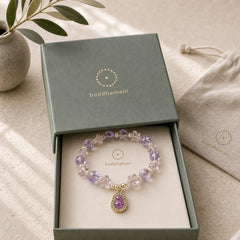 Butterfly Gourd Amethyst Citrine Labradorite Balance Bracelet featuring Butterfly, Amethyst, Citrine