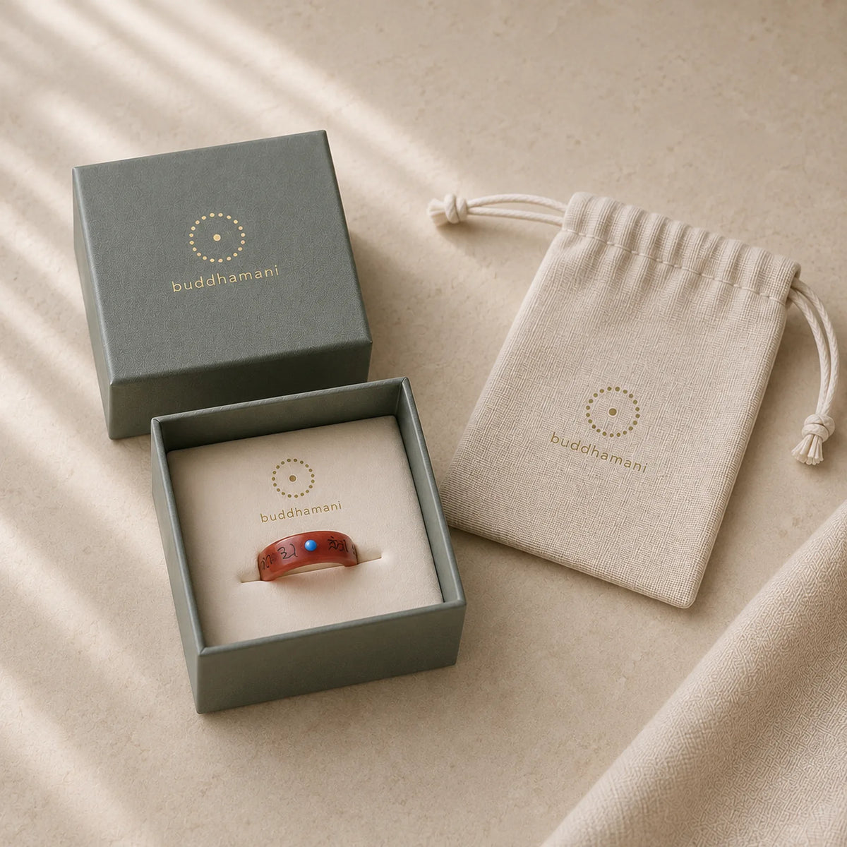 Camel Bone Om Mani Padme Hum Carving Protection Ring featuring Camel Bone, Om Mani Padme Hum, Om