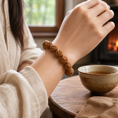 Carving Sandalwood Dragon Keep Away Evil Spirits Bracelet featuring Sandalwood, Dragon, The Phoenix