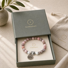 Cat Head Design Zebra Jasper Protection Bracelet featuring Zebra Jasper, Grey Jasper
