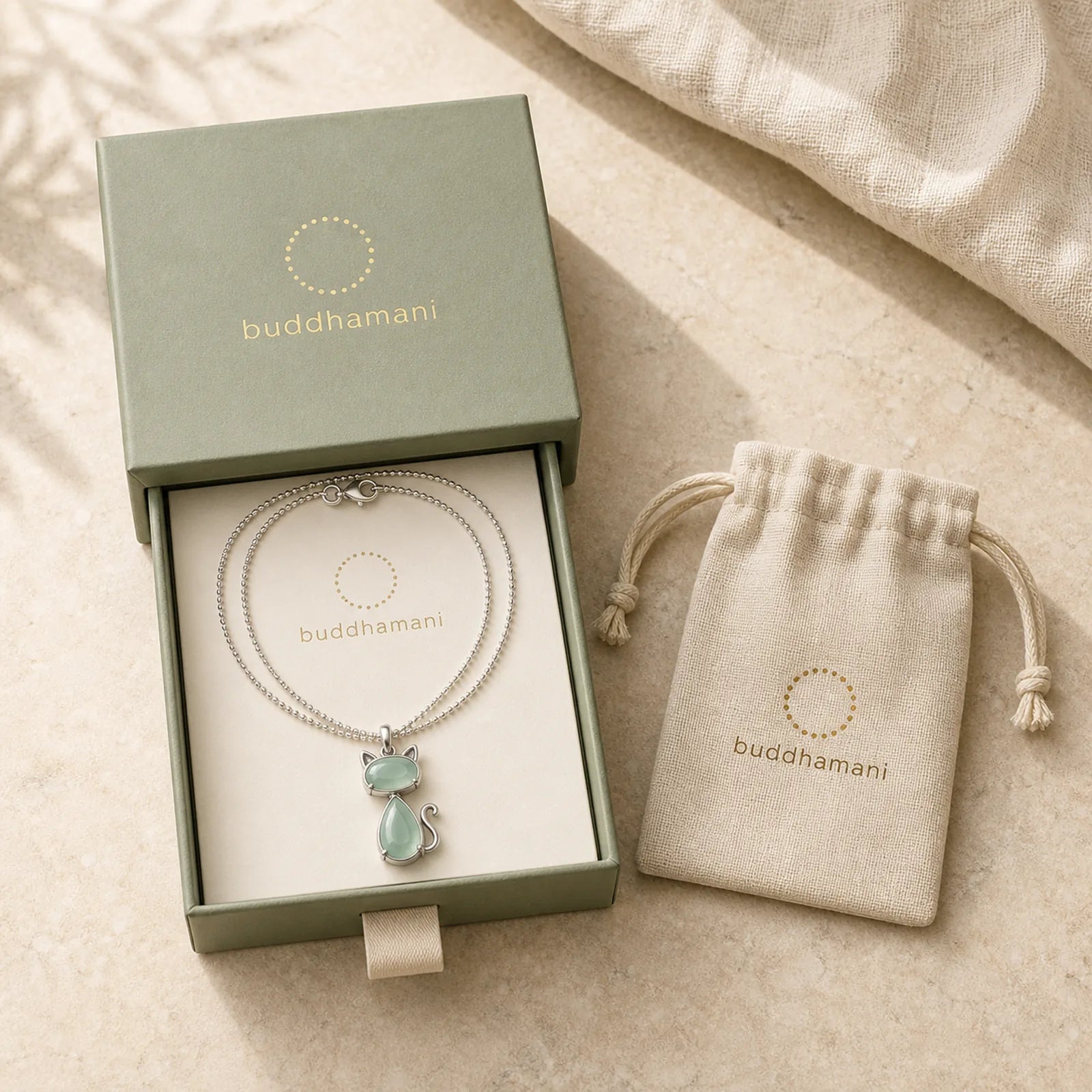 Cat Pattern Natural Crystal Protection Necklace Pendant (Extra 35% Off | USE CODE: FS35) featuring Green Aventurine, Amethyst, Red Agate