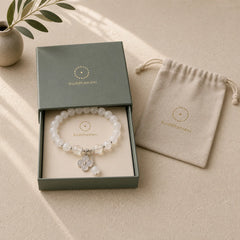Cat's Eye Crystal Lucky Four Leaf Clover Charm Love Bracelet featuring Cat's Eye / Chrysoberyl, Copper