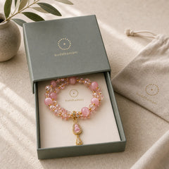 Cat's Eye Gourd Pendant Double Layer Beaded Bracelet featuring Cat's Eye / Chrysoberyl, Yellow Cat's Eye, Blue Cat's Eye