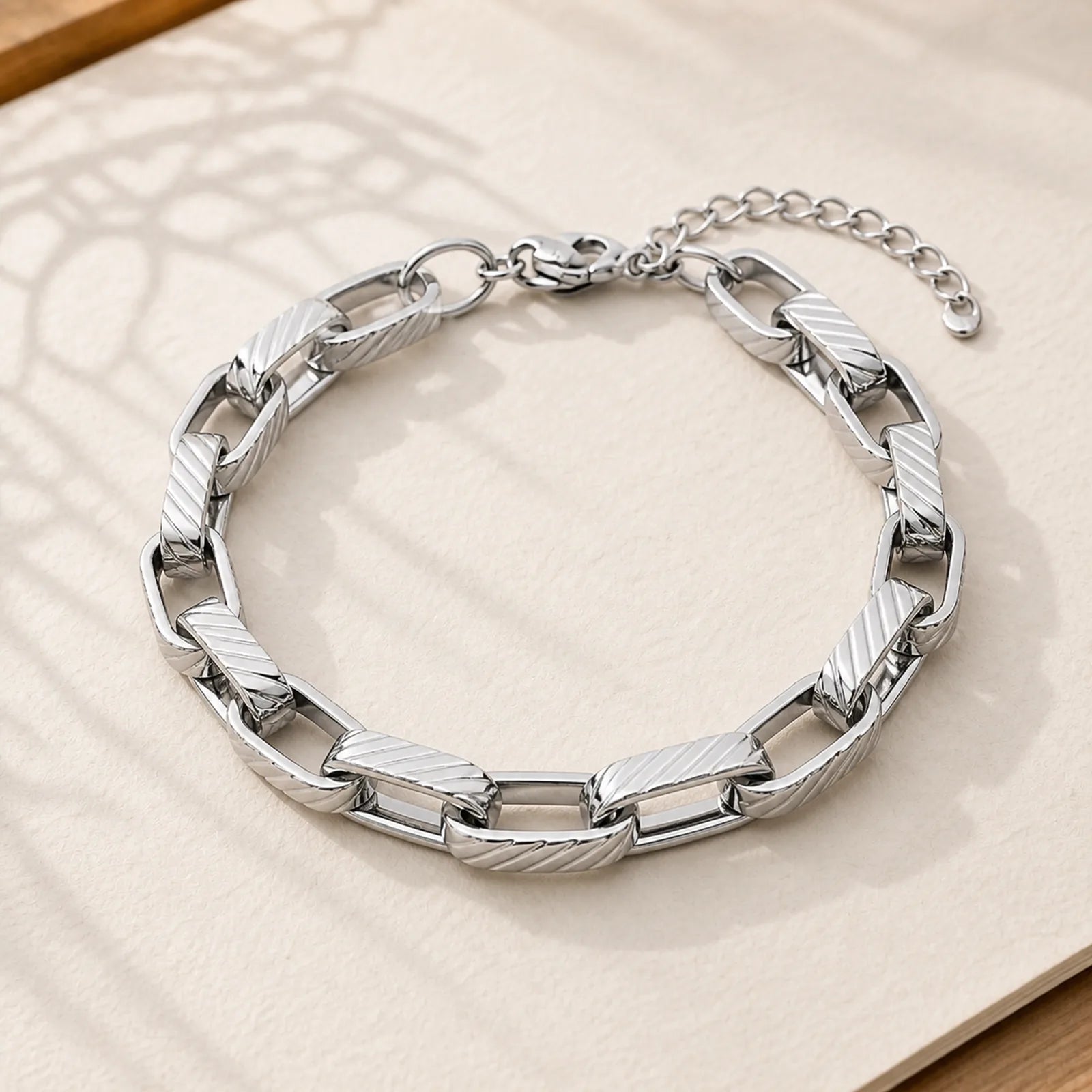 Chain Chunky Braided Strengthen Cuban Bracelet featuring Titanium Steel