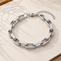 Chain Chunky Braided Strengthen Cuban Bracelet featuring Titanium Steel