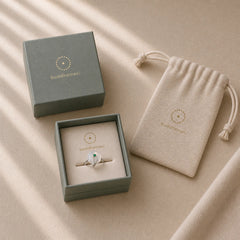 Chalcedony Bamboo Leaf Pattern Positive Adjustable Ring featuring Chalcedony, Bamboo, Copper