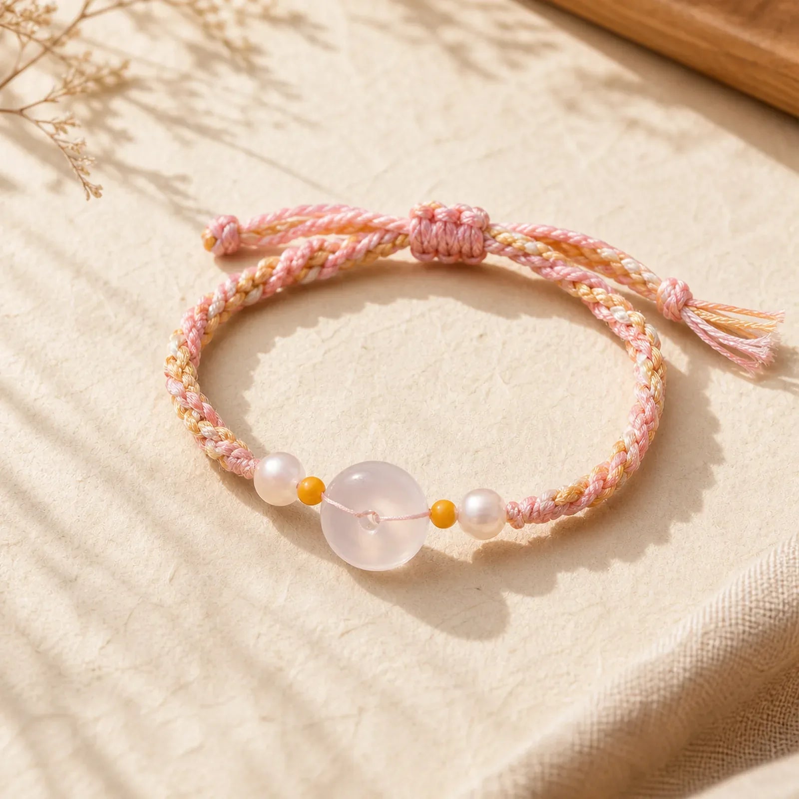 Chalcedony Peace Buckle Positive Bracelet featuring Chalcedony, Peace Buckle, Copper