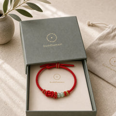 Chinese Knotting Luck Jade Hand-Woven Adjustable Bracelet featuring Chinese Knotting, Jade, Red String