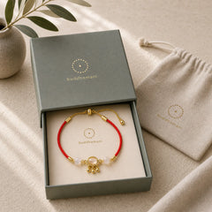 Chinese Lock Charm Cat's Eye Red String Copper Plated Gold Protection Bracelet featuring Cat's Eye / Chrysoberyl, Red String, Copper