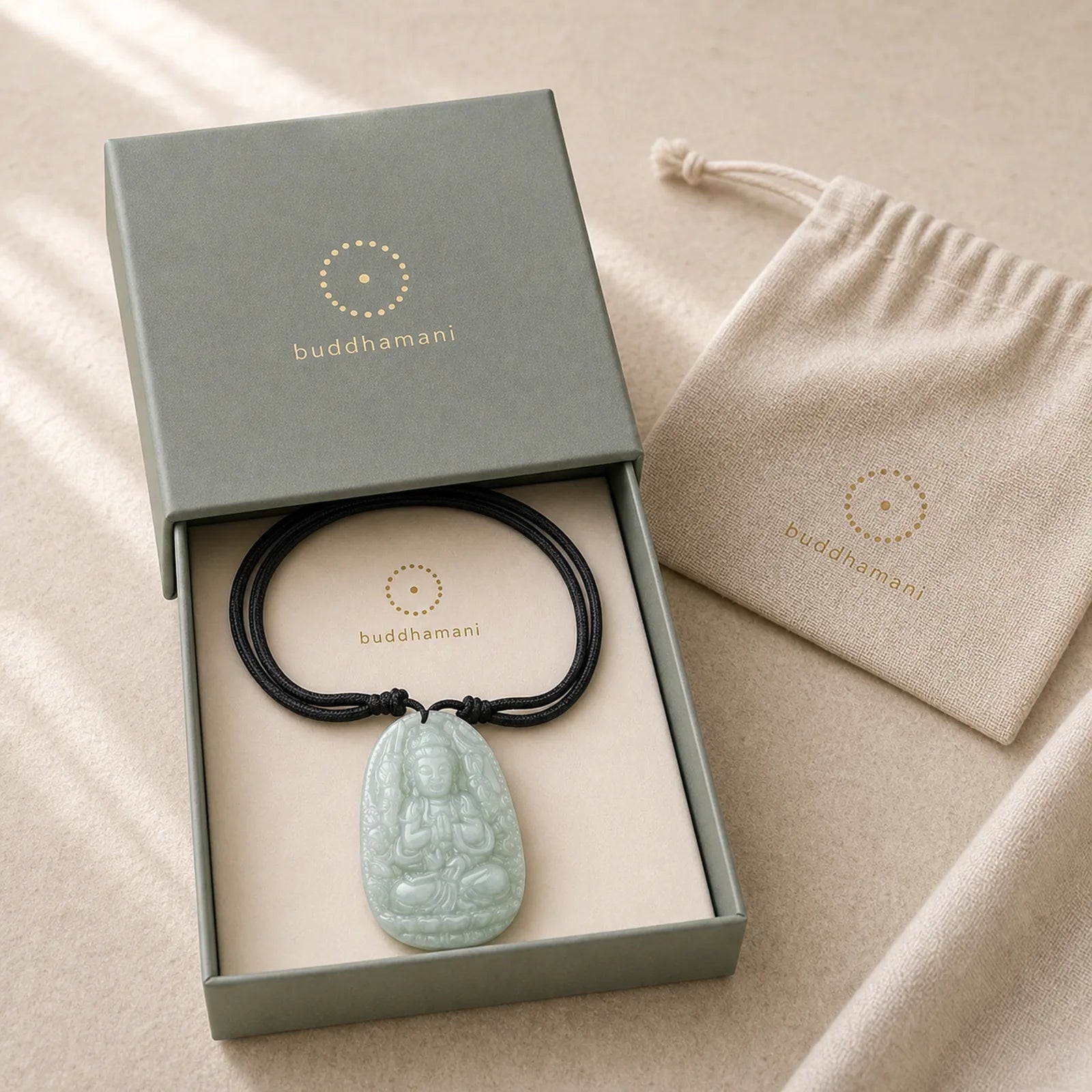 Chinese Zodiac Natal Buddha Jade Wealth Prosperity Necklace Pendant featuring Jade, Dragon, Horse