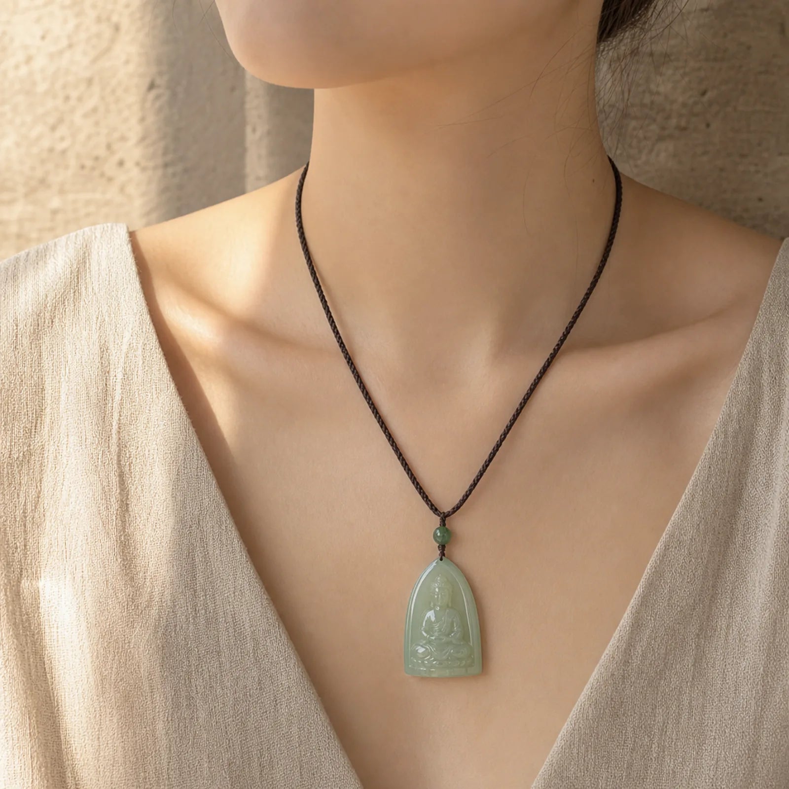 Chinese Zodiac Natal Buddha Natural Jade Wealth Prosperity Necklace Pendant (Extra 30% Off | USE CODE: FS30) featuring Jade, Dragon, Horse