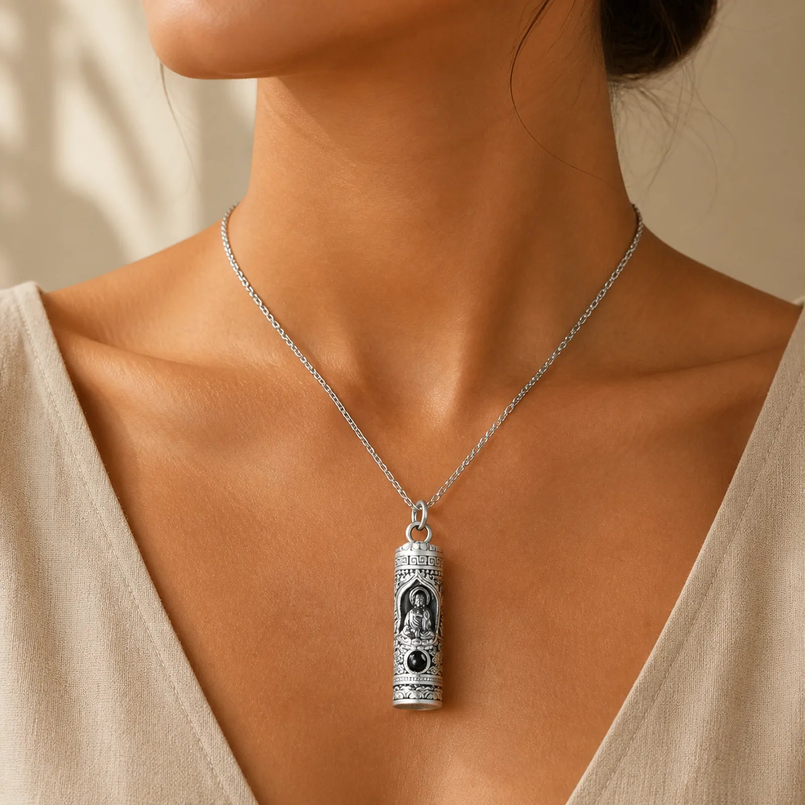 Chinese Zodiac Natal Buddha Projection Prosperity Necklace Pendant featuring Dragon, Horse, Buddha Symbol