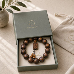 Chinese Zodiac Rosewood Ebony Copper Coin PiXiu Carved Warmth Bracelet featuring Rosewood, Ebony, Copper