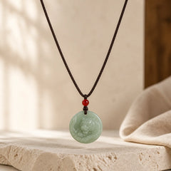 Chinese Zodiac Tiger Jade Protection Necklace String Pendant featuring Jade, Dragon, Horse