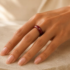 Chinese Zodiac Year Of The Horse Cinnabar Blessing Ring featuring Horse, Cinnabar, Dragon