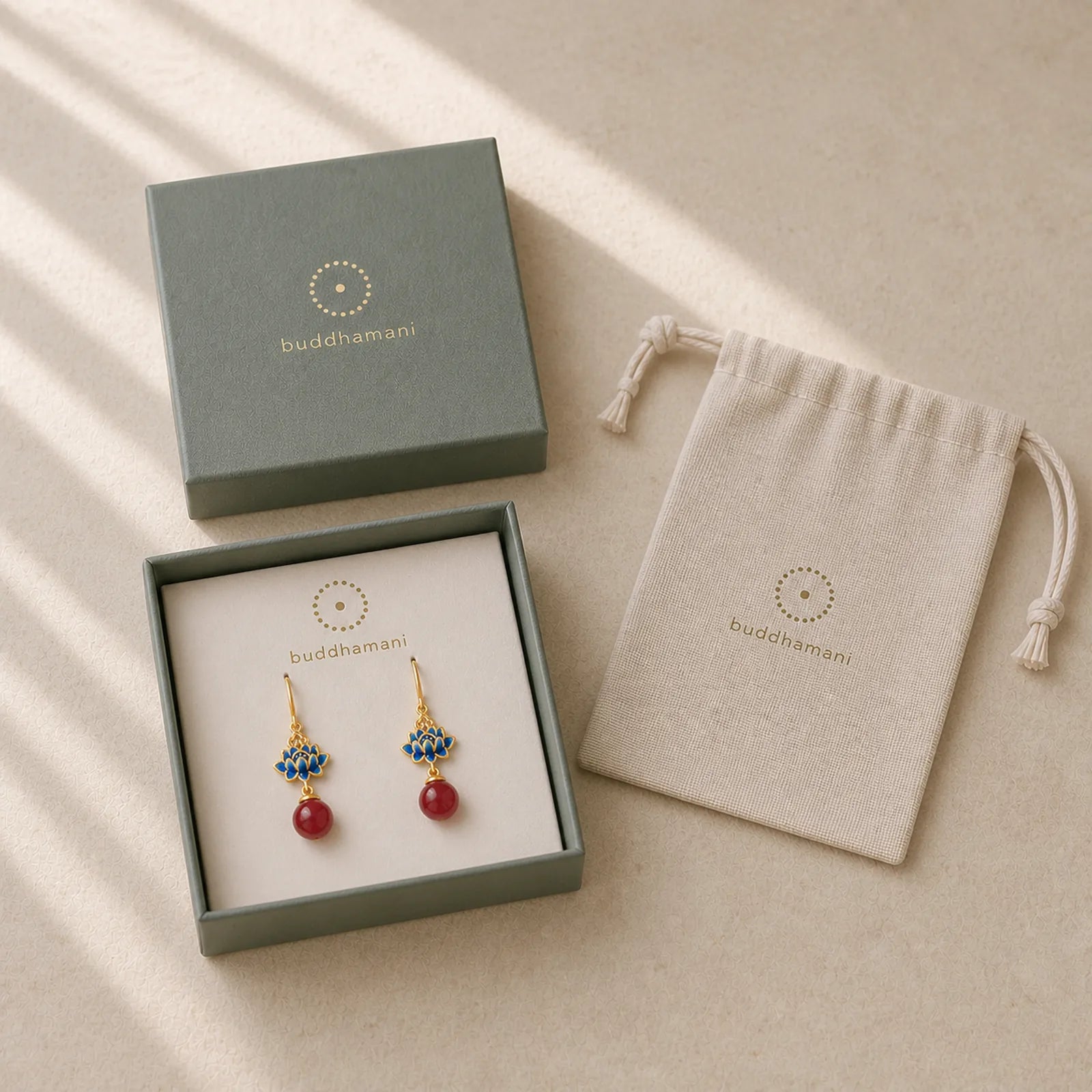 Cinnabar 925 Sterling Silver Enamel Lotus Drop Earrings featuring Cinnabar, Silver, Lotus