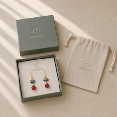 Cinnabar 925 Sterling Silver Enamel Lotus Drop Earrings featuring Cinnabar, Silver, Lotus